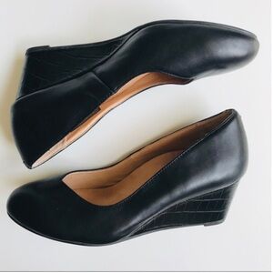 💋 Vionic Antonia Wedge pin up Retro Heels Shoes Black 10 orthopedic comf…